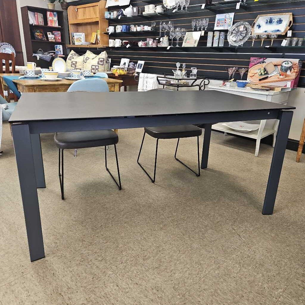 Calligaris Baron Extendable Glass Top Dining Table w/6 Leather Connubia Chairs