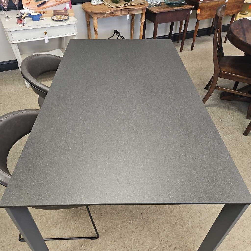 Calligaris Baron Extendable Glass Top Dining Table w/6 Leather Connubia Chairs