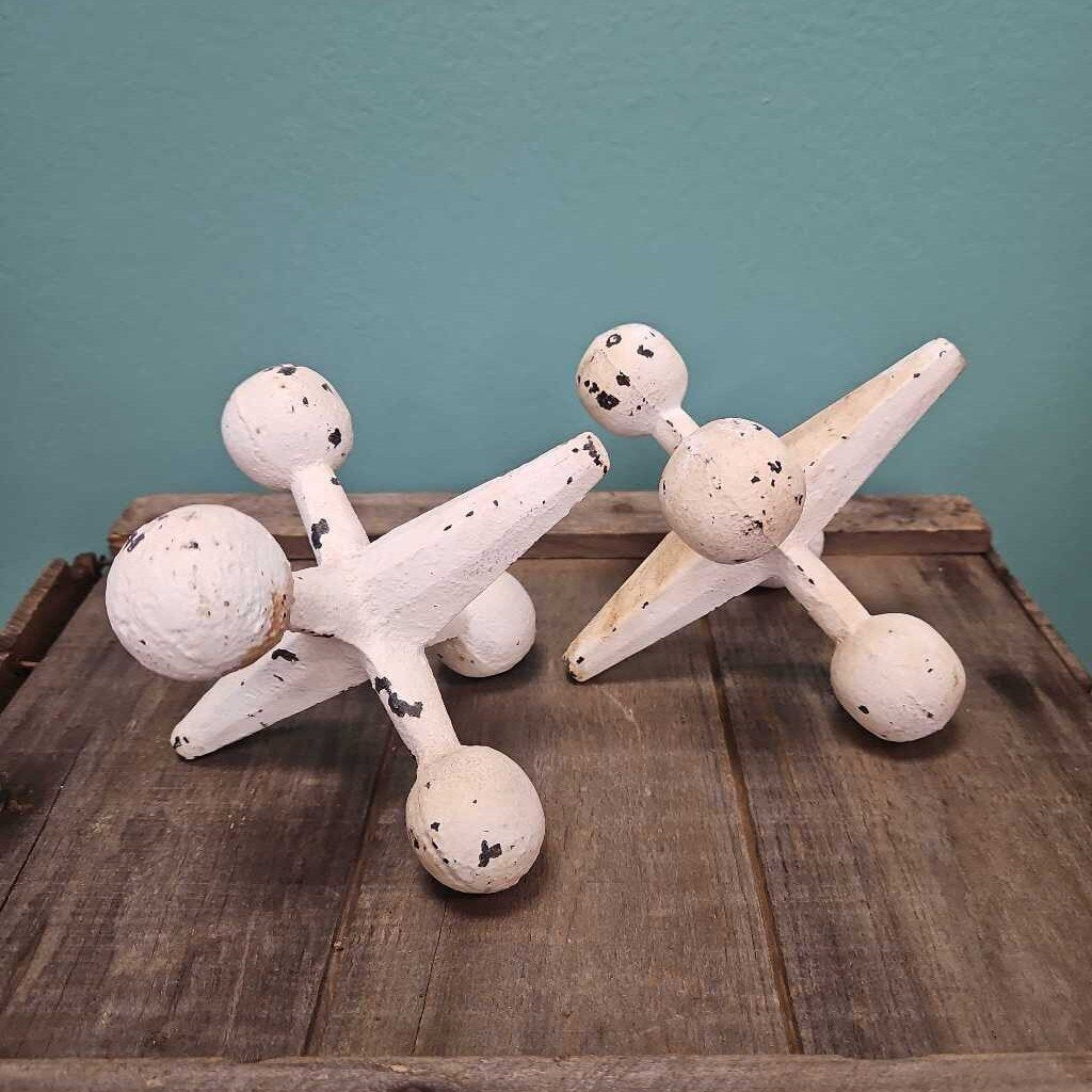 Cast Iron Jacks Sculpture - Set of 2