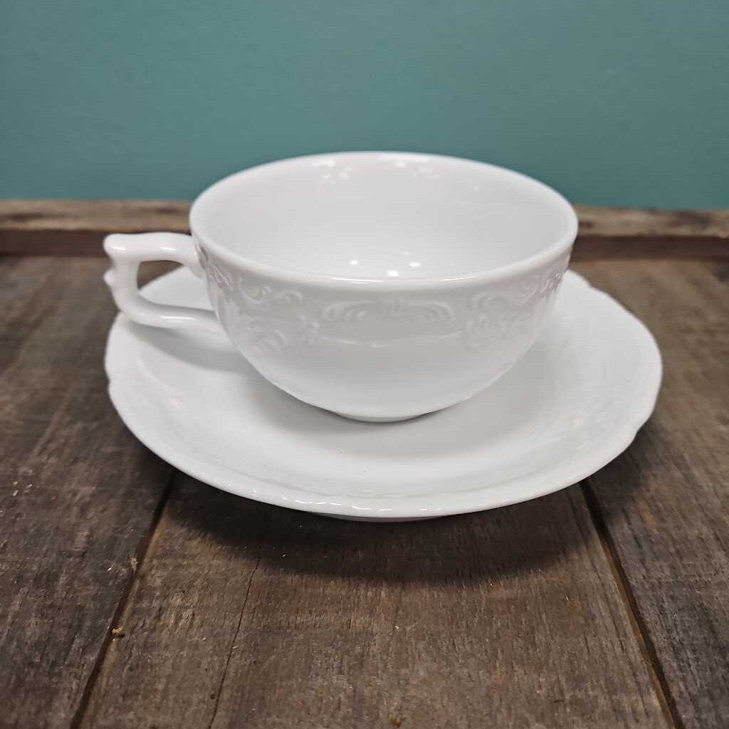 Rosenthal Sanssouci Weiss Porcelain Teacup & Saucer - Ser of 3