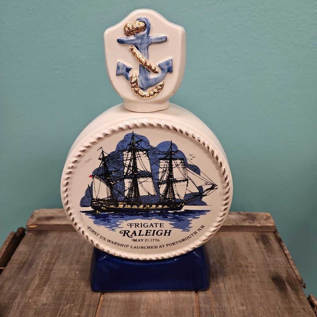 Royal Halburton Frigate Raleigh Commemorative Ceramic Liquor Decanter