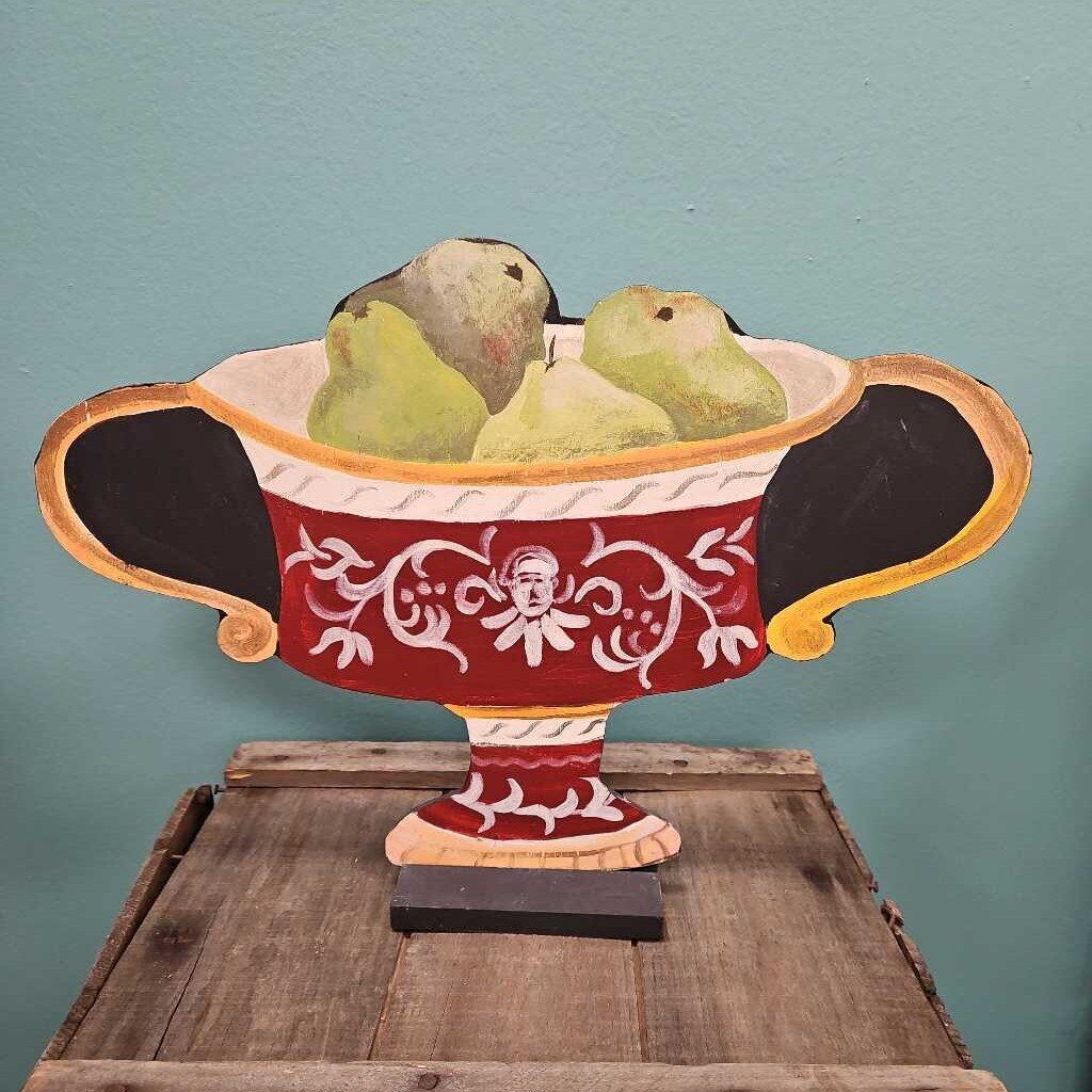 Hand Painted Wooden Fruit Bowl Trompe l'oeil