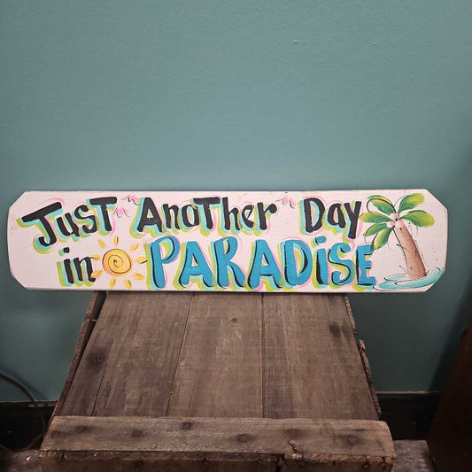 Hand Painted Beach Wood Wall Hanging
