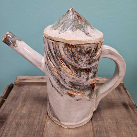 Studio Pottery Teapot w/Lid, Brown & Green Glaze