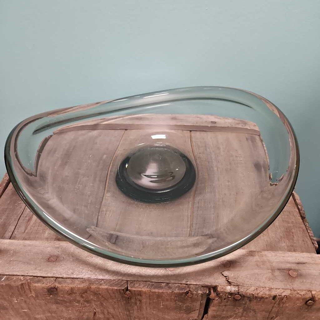 Holmegaard Per Lutken Ovoid Gray Glass Bowl - Signed