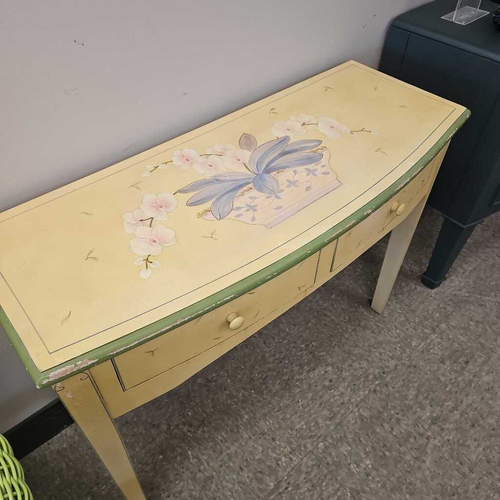 Shabby Chic Hand Painted Cottage 2-Drawer Console Table