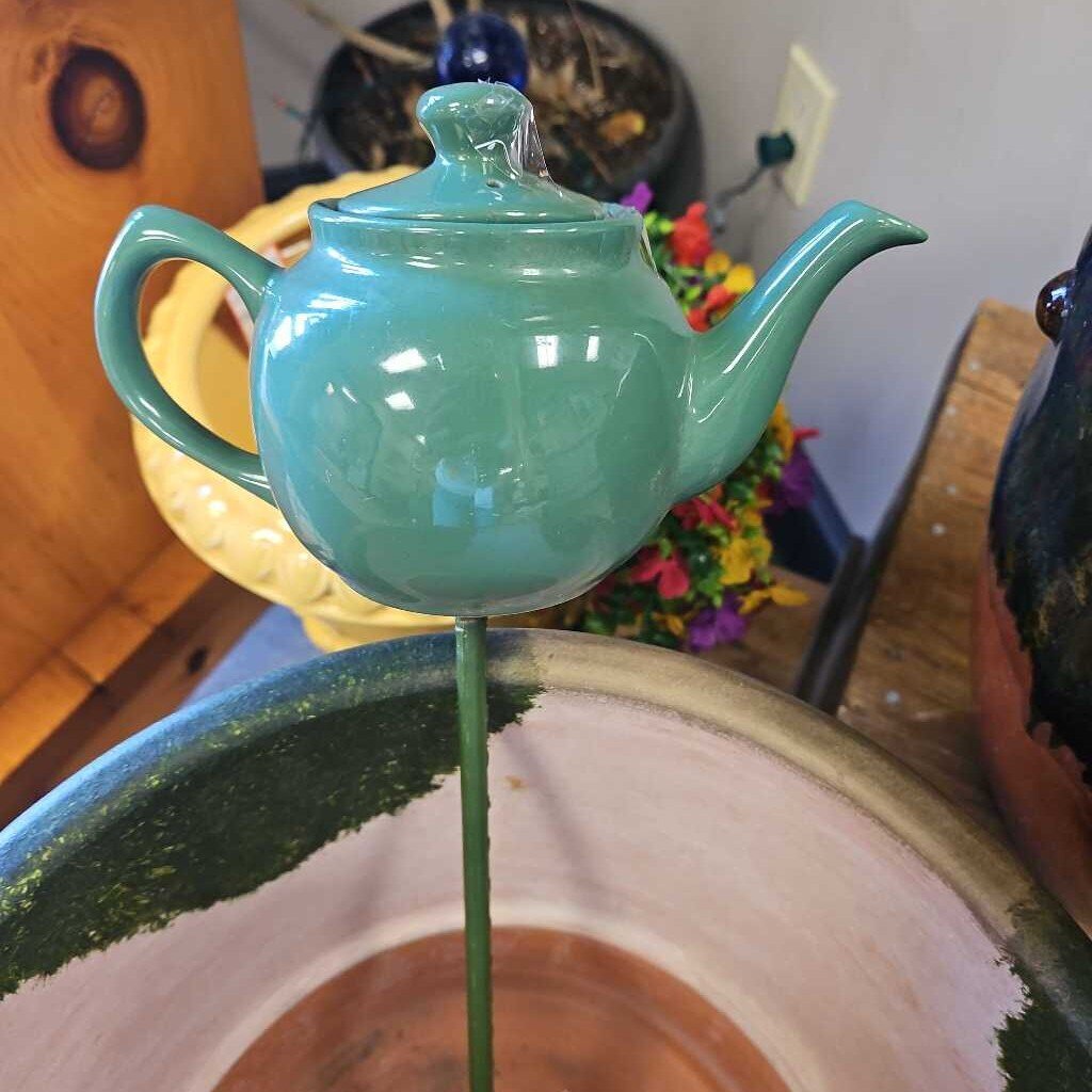 Ceramic Teapot Garden Stake
