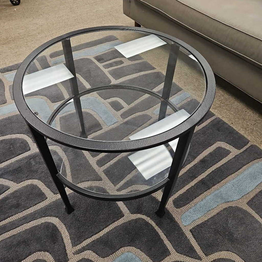 Pottery Barn Tanner Round Glass End Table