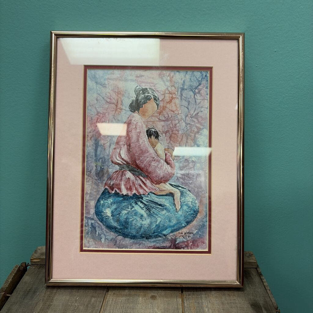 Framed Art Print of Mother and Child