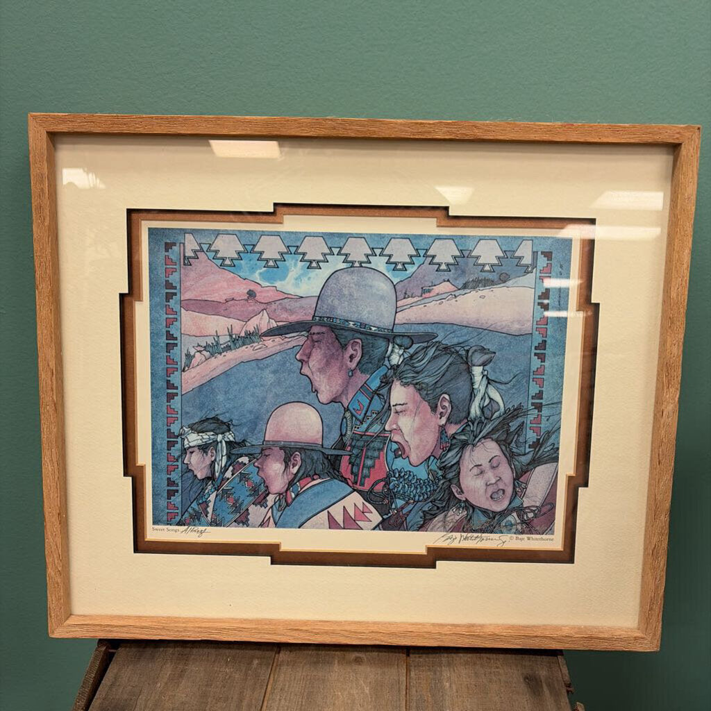 "Sweet Songs," Signed Limited Edition Native American Artwork by Navajo Artist Baje Whitethorne