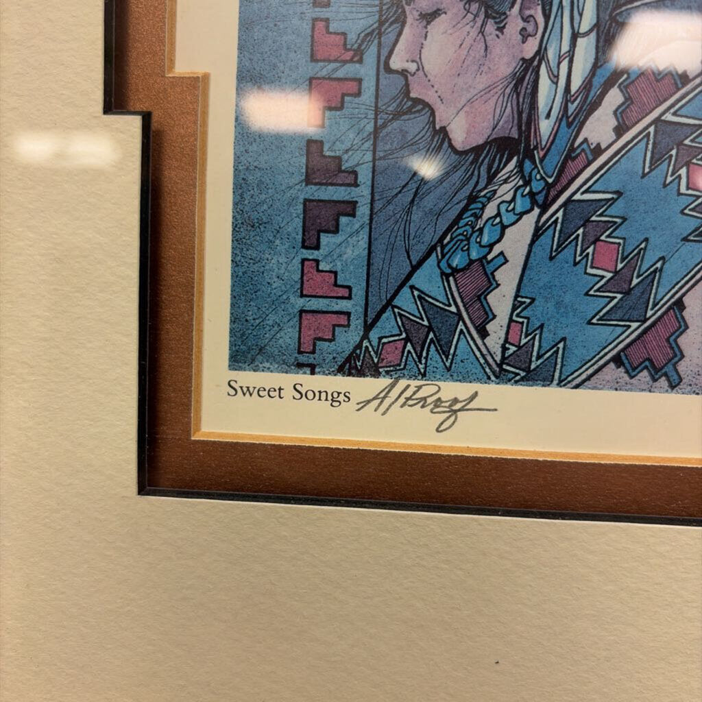 "Sweet Songs," Signed Limited Edition Native American Artwork by Navajo Artist Baje Whitethorne