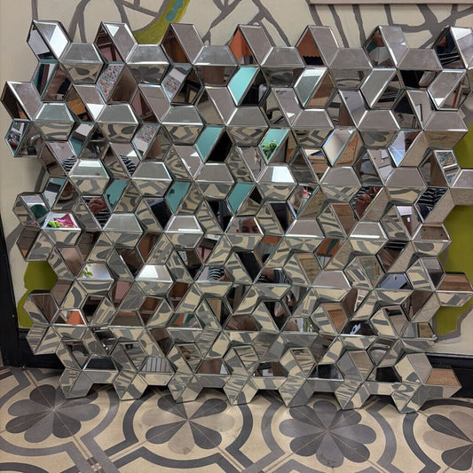 Mid-Century Modern Hexagonal Mirror Wall Art