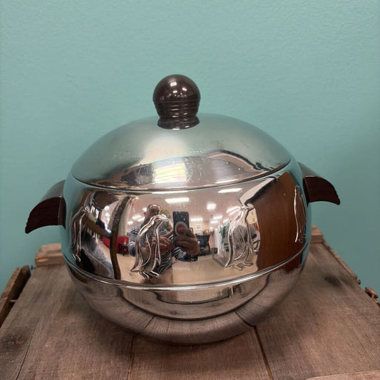 Vintage West Bend Chrome Penguin Ice Bucket Server