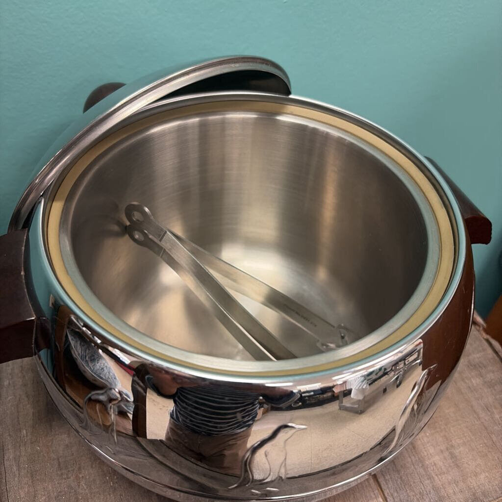 Vintage West Bend Chrome Penguin Ice Bucket Server