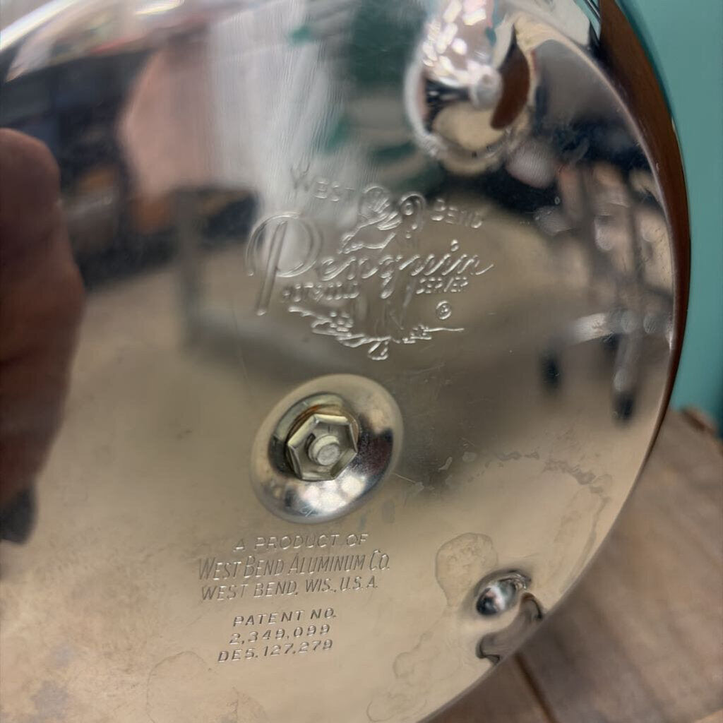 Vintage West Bend Chrome Penguin Ice Bucket Server