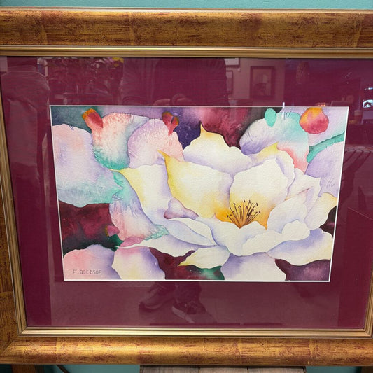 Framed Watercolor Flower Artwork
