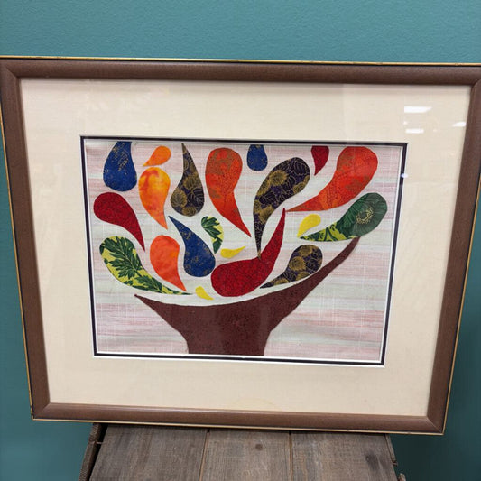 Framed Fabric Collage