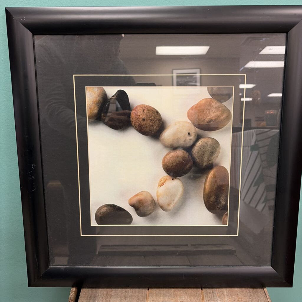 Framed Picture of Pebbles, set of 2