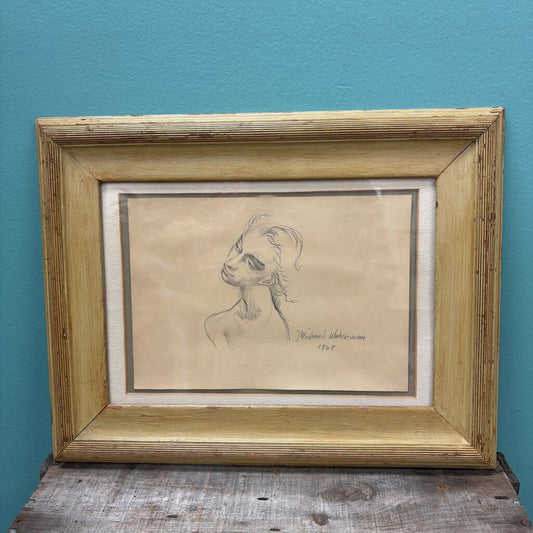 "Early" Portrait Sketch, 1967 by Michael Waterman