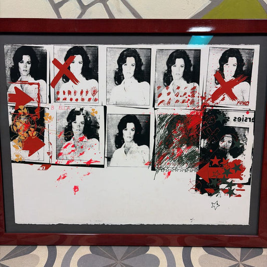 "Jane Fonda" Mixed Media, by Jeff Jonczyk, 1979,Framed, Signed, Limited Edition
