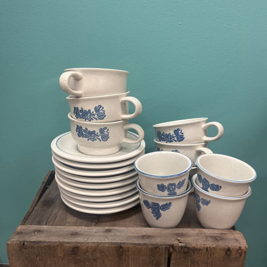 Vintage Pfalzgraff Yorktown Stoneware Cup and Saucer Set (Partial)