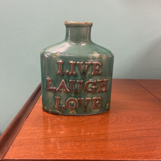 Decorative "Live, Laugh, Love" Ceramic Vase