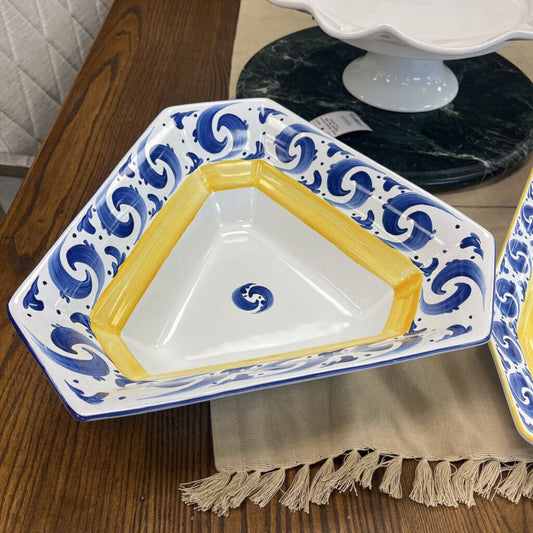 Herend Village Earthware Triangular Vegetable Bowl