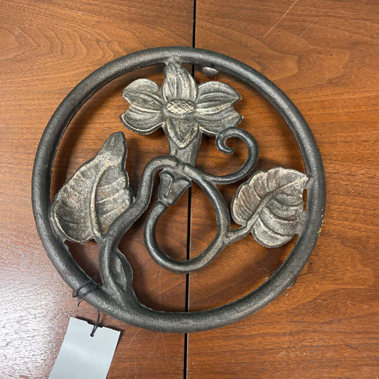 Cast Iron Trivet with Morning Glory Design