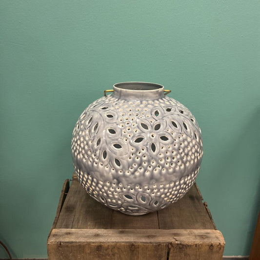 Handmade Laser Cut Style Ceramic Lantern