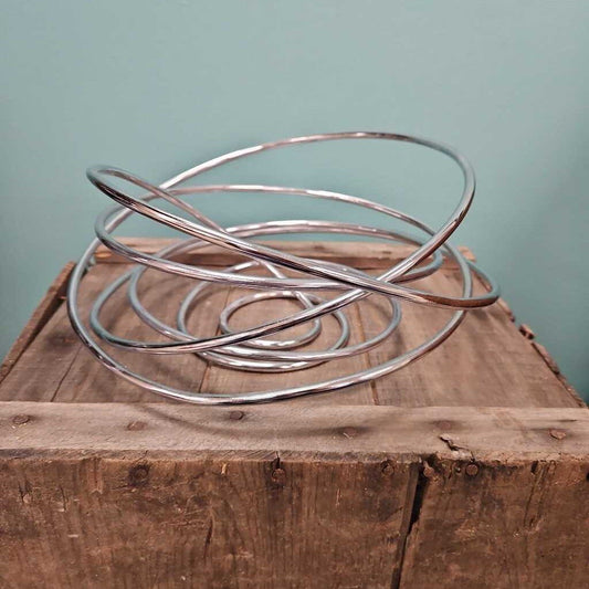 Modernist Chrome Metal Wire Fruit Bowl