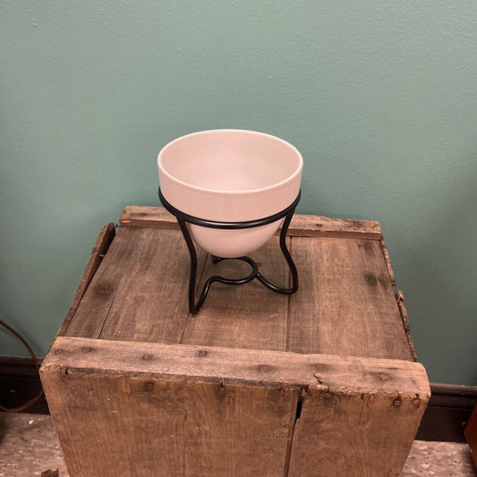 Ceramic Fondue Pot with Metal Stand