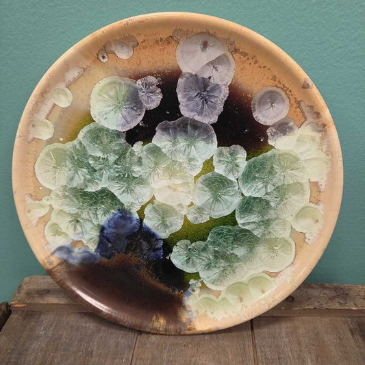 Decorative Ceramic Plate with Crystalline Glaze