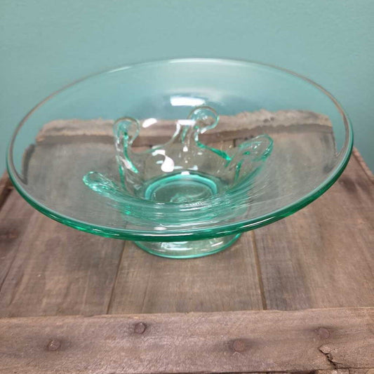 MMA Emerald Green Art Glass Footed Bowl