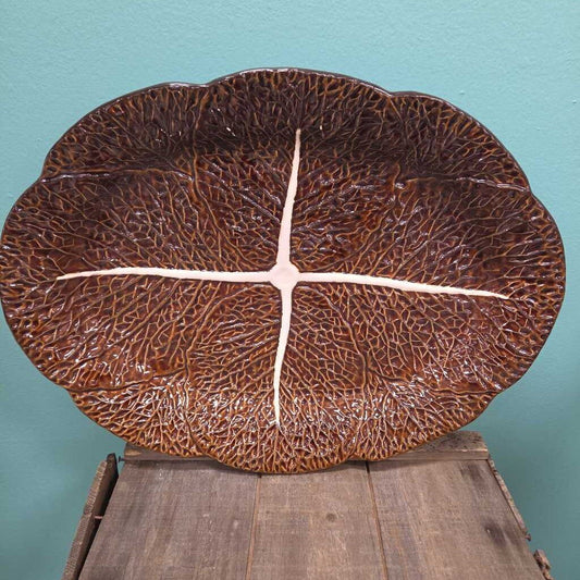 Glazed Ceramic Cabbage Serving Platter