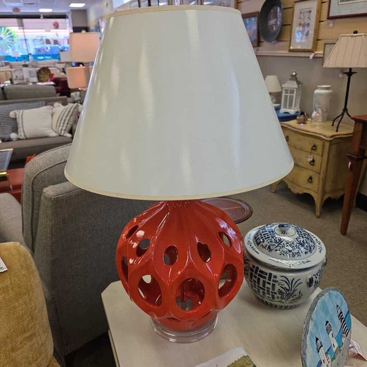 Safavieh Orange Gourd Lamp with Geometric Design