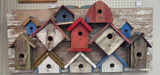 Handcrafted Bird House Sculpture Wall Hanging