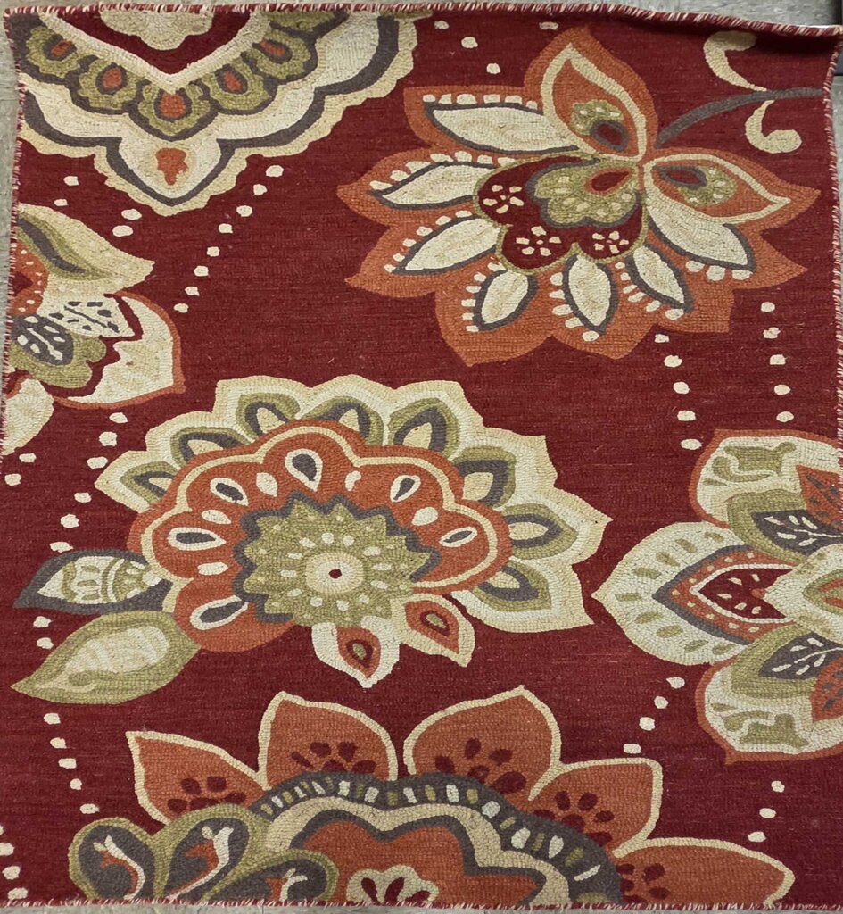 Grandin Road 100% Wool Hand Woven Pile Area Rug