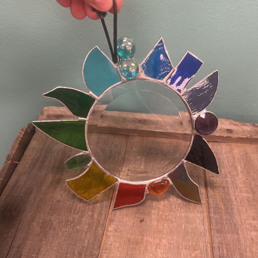 Stained Glass Sun Hanging Decor