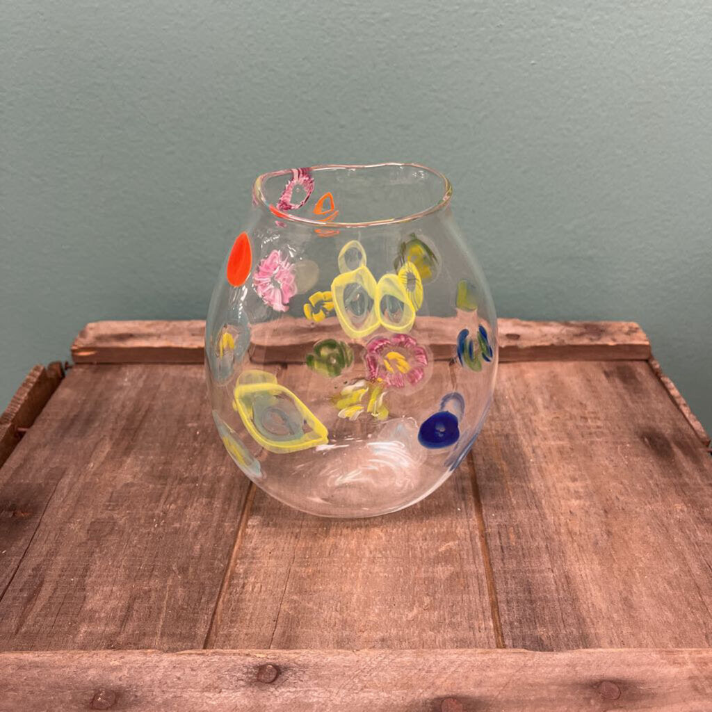 Hand Painted Glass Vase