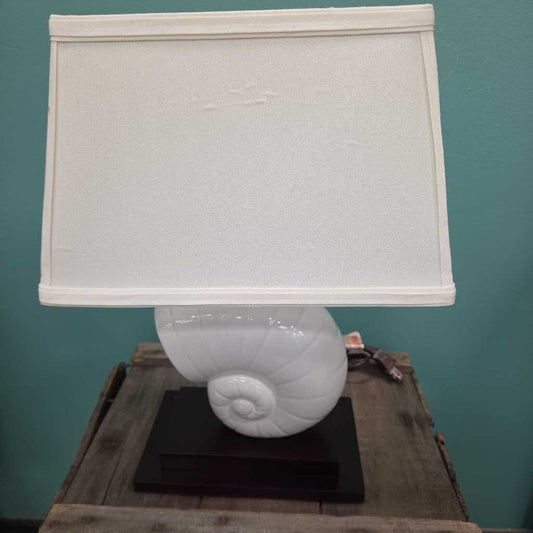 Nautilus Shell Ceramic Table Lamp with Fabric Shade