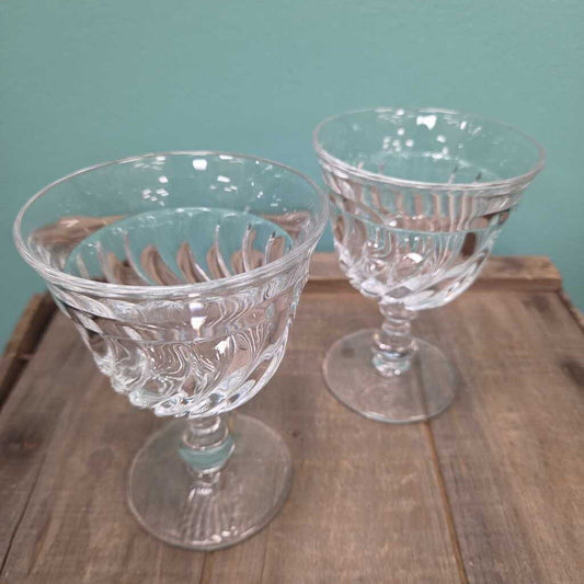 Crystal Sorbet Goblet with Swirl Design - Set of 2