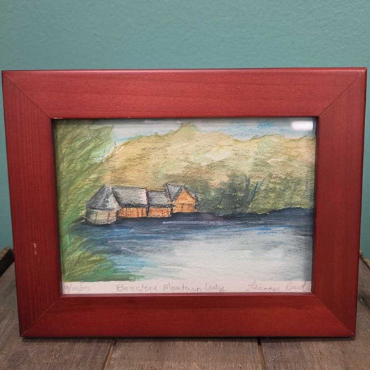 "Borestone Mountain Lodge" Original Watercolor on Paper by Leanne Bard