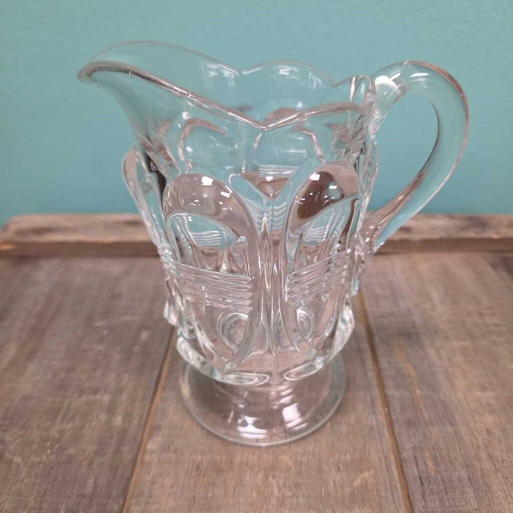 Vintage Clear Pressed Glass Creamer Pitcher