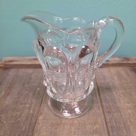 Vintage Clear Pressed Glass Creamer Pitcher