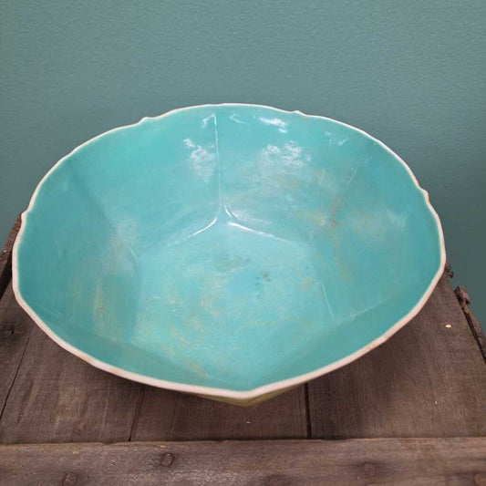 Chinese Famille Rose Yellow Glazed Bowl with Lotus and Burds