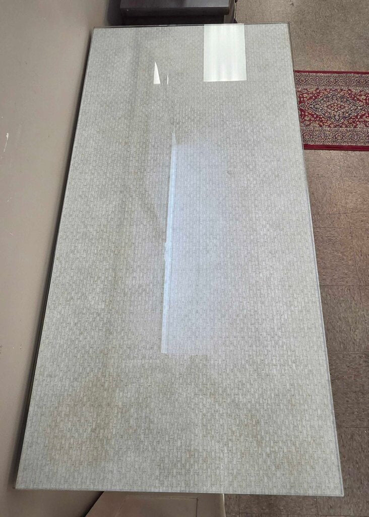 Thibaut Fine Furniture Wrapped Single Drawer Desk with Glass Top