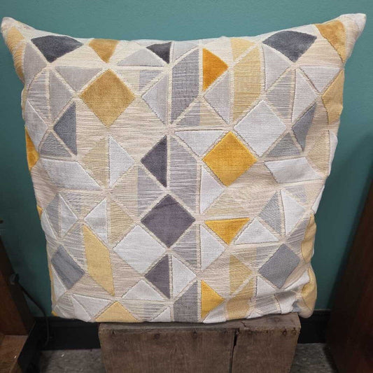 Geometric Pattern Accent Pillow with Down Fill