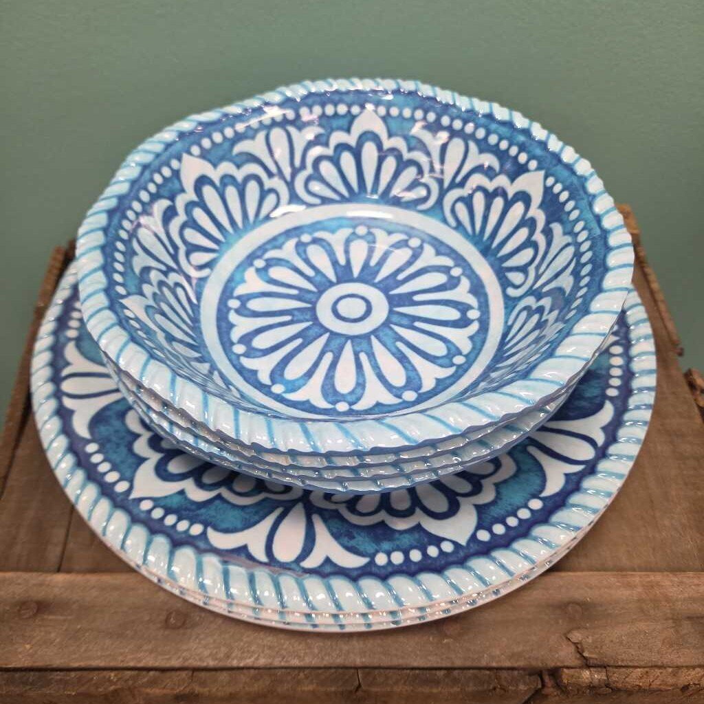 Mandala Pattern Melamine Plates/Bowls (8pcs)