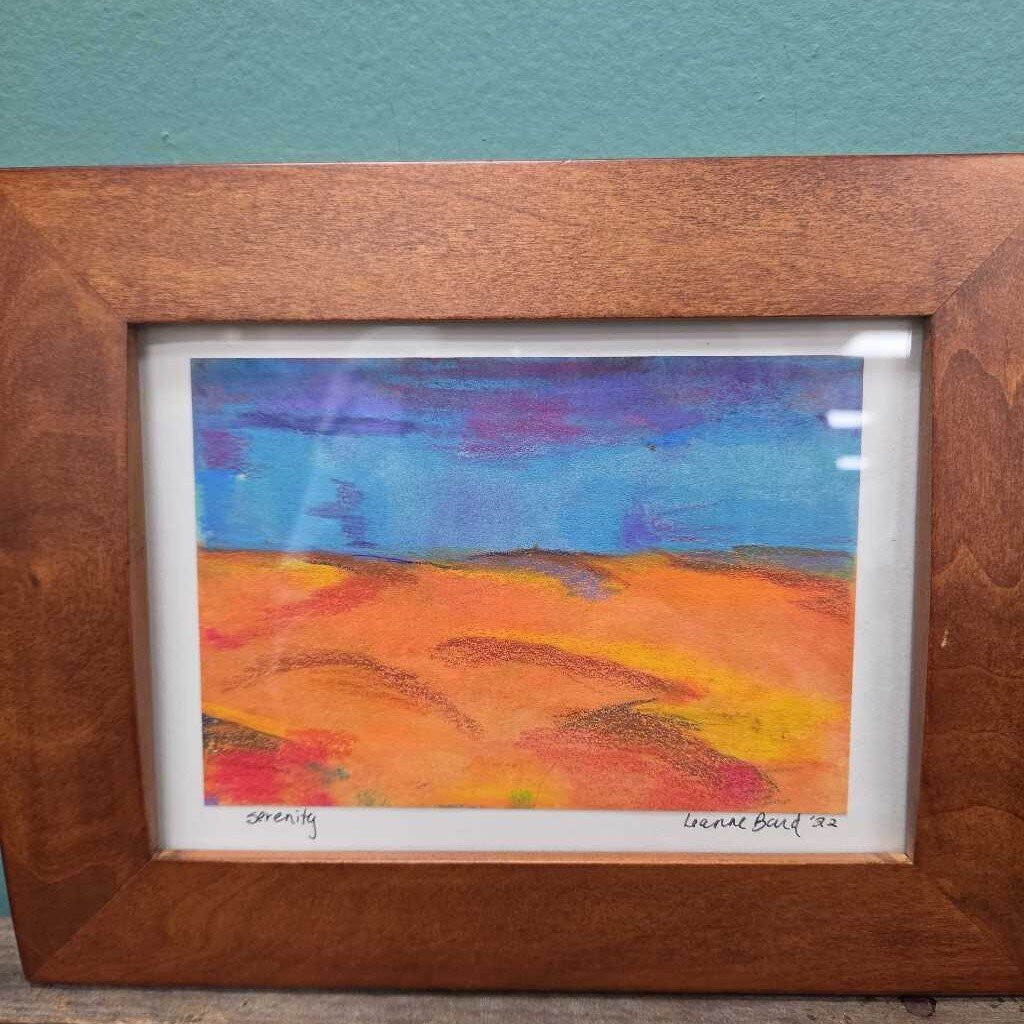 "Serenity" Original Watercolor/Pencil on Paper by Leanne Bard - Framed