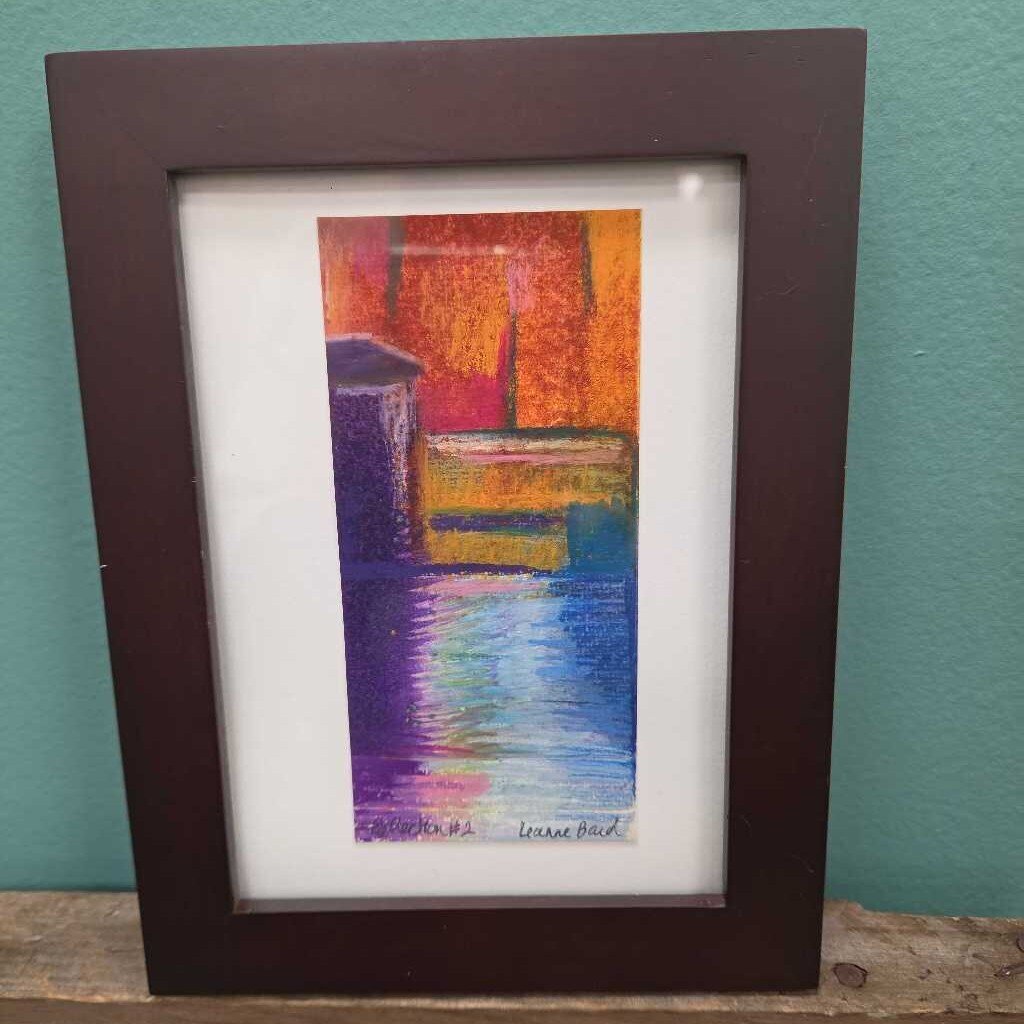 "Reflection #2" - Original Acrylic on Paper by Leanne Bard - Framed